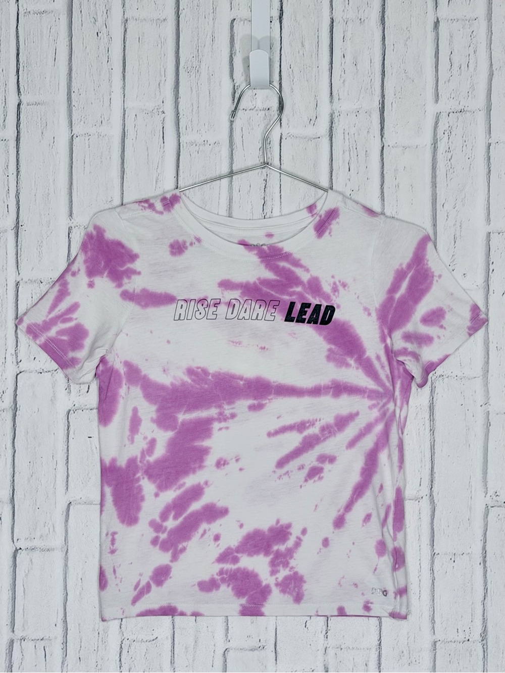 💗 DSG Girls Rise Dare Lead Pink Tie Dye Graphic T-Shirt Size Small